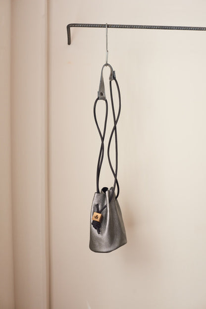 Mini Bucket Bag - Silver