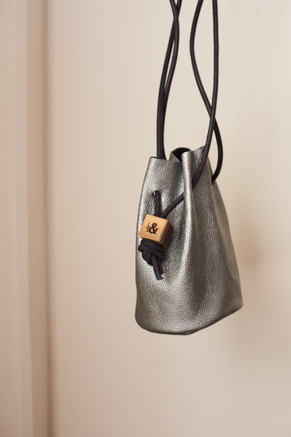 Mini Bucket Bag - Silver