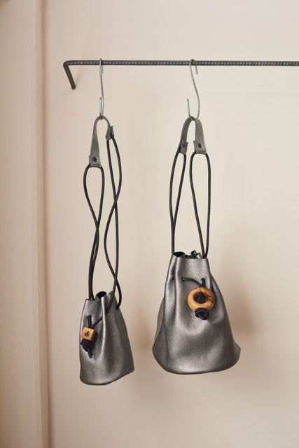 Mini Bucket Bag - Silver